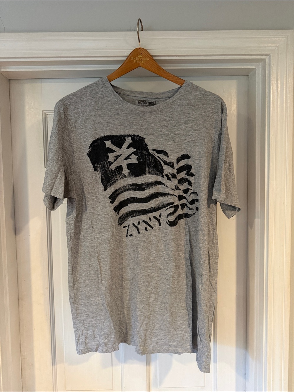 Zadig & Voltaire Gray Tee with Black Graphic Print